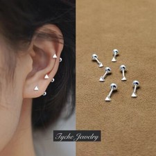 Women's Girl's Small Triangle Screw Back Ear Stud Earrings Surgical Steel 2Pcs