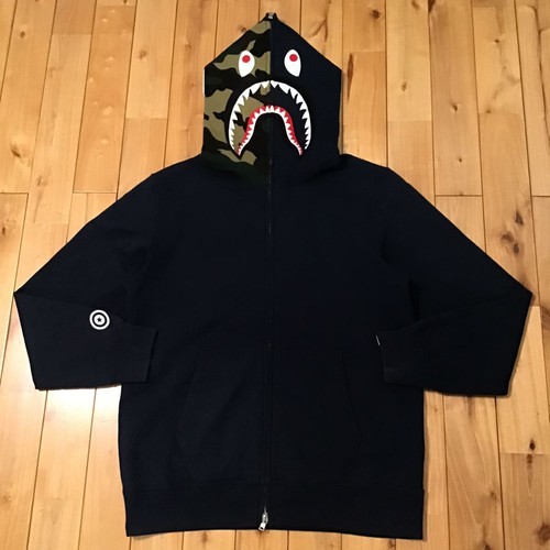 Xl Bapeland 1St Anniversary Shark Parka Navy Full Zip Hoodie ...