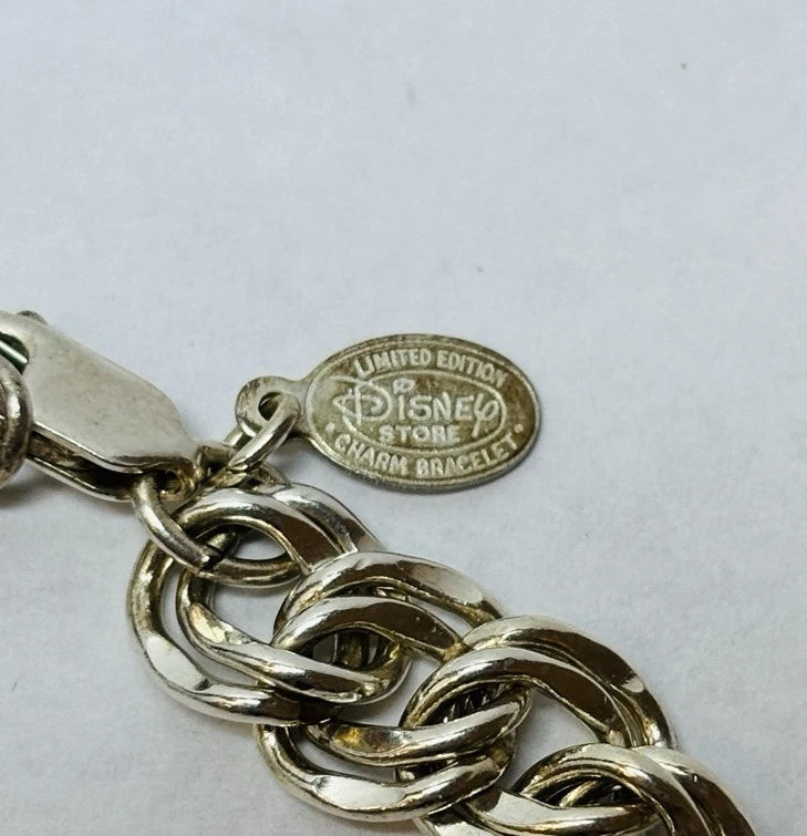 Disney Sterling 925 Silver Limited Edition 4 Charm Assorted Charm Bracelet 7 in - Image 3 of 4