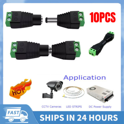 10Pack Male & Female 5.5mm x 2.1mm DC Power Connector Jack Plug 12V 24V DE STOCK