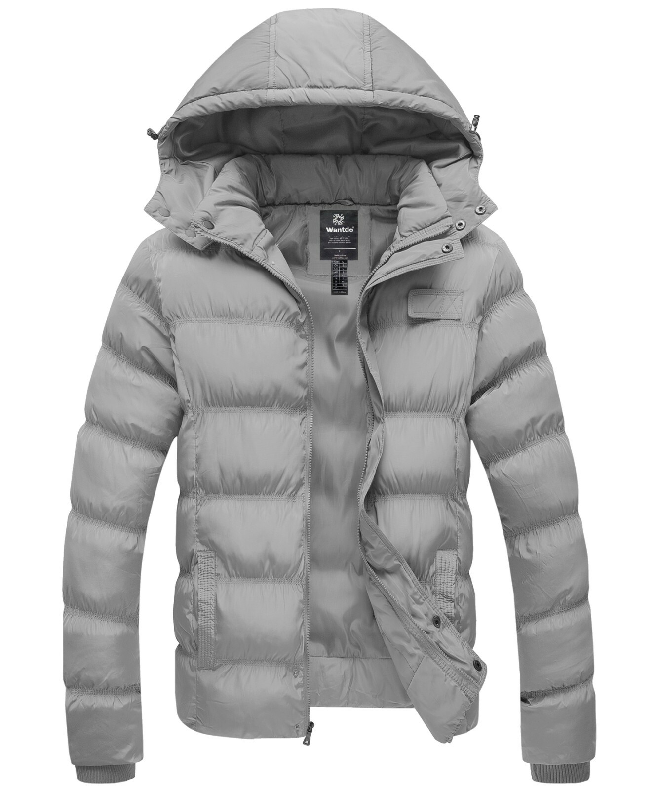 Wantdo Men's Winter Warm Quilted Jacket Coat with Removable Hood Winter Coat eBay