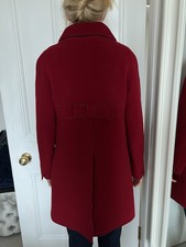 Paule Ka Wool Red Coat With Bow On Back