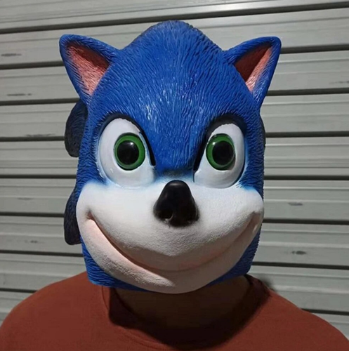Blue Hedgehog Mask Halloween Cosplay Fancy Dress Adult Game Retro Gaming - Afbeelding 5 van 5