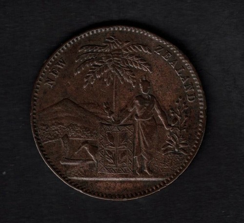 1881 New Zealand Milner Thompson copper Penny token EF - Picture 2 of 2