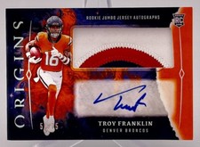 Troy Franklin 2024 Panini Origins No.RJA-TFR #51/75 Autograph Relic Rookie Card