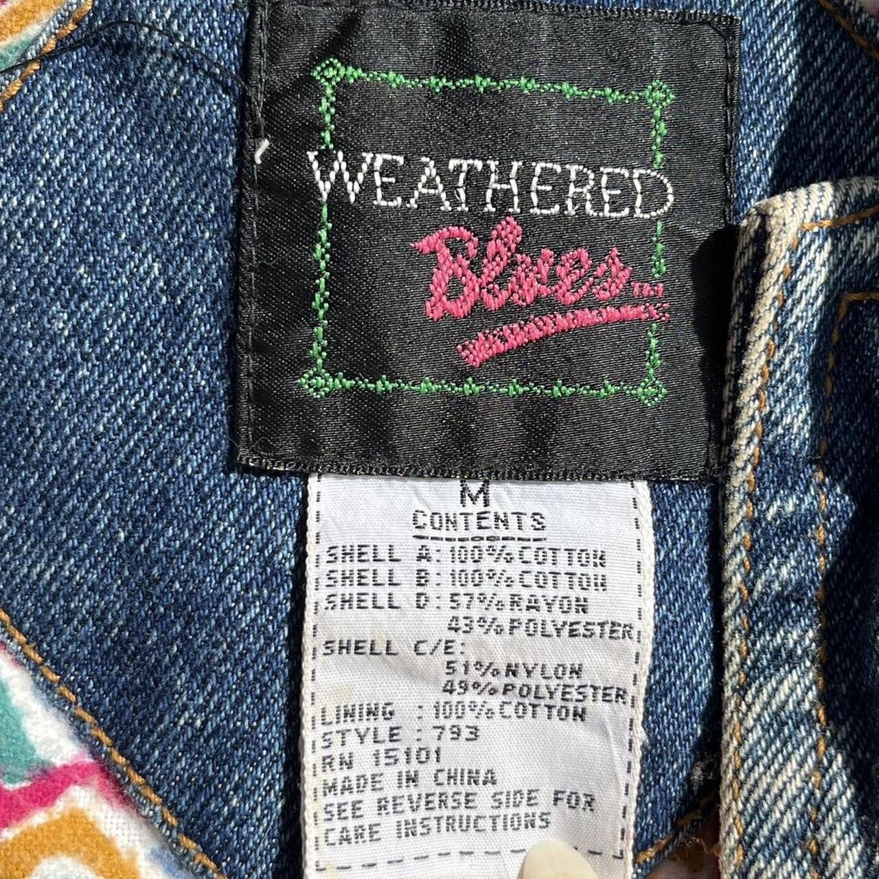 Weathered Blues patchwork denim mid length 80s vi… - image 8