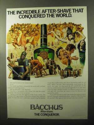 1970 Bacchus After-Shave Ad - Conquered the World