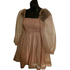 ASOS Rare London Babydoll Tulle Dress Pffy Sleeves Sofisticated Chic Classy Prom