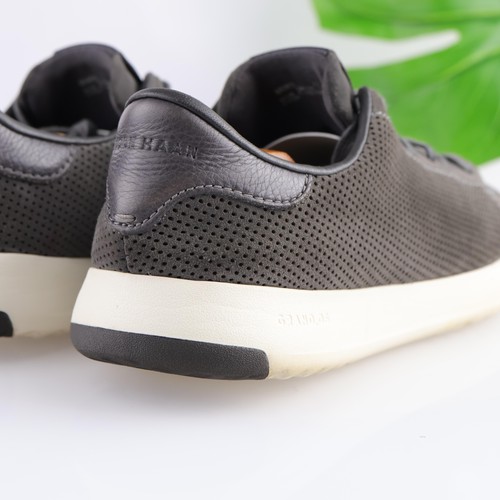 Cole Haan GrandPro Mens Tennis Shoe Size 11 M Gray Suede Perforated Low Sneakers - Picture 3 of 14