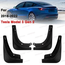 For Tesla Model 3 Gen 2 Mud Flaps Splash Guards, ABS, 4-Piece Set, 2016-2022