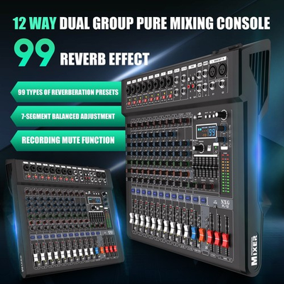#ad YAMNWEO AMS12 Professional Audio Mixer Dual Outputs 7 Band EQ 99 DSP $249.00