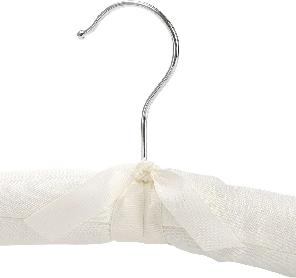 Paquete de 12 perchas acolchadas de tela, perchas acolchadas de espuma para vestido de novia para abrigo, blusa Foto 3 de 4