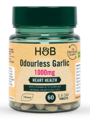Holland & Barrett magensaftresistenter überzogener geruchloser Knoblauch 1000mg 60 Tabletten UVP 8£