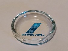 Vintage Pan Am Airlines First Class Glass Ashtray Excellent+