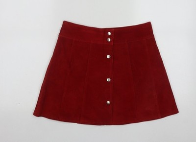 The Outer Edge Damen rot Polyester A-Linie Rock Größe 12 Druckknopf