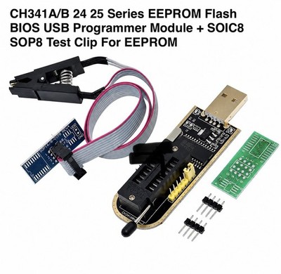 CH341A Series EEPROM Flash BIOS USB Programmer + SOIC8 SOP8 Test Clip For EEPROM