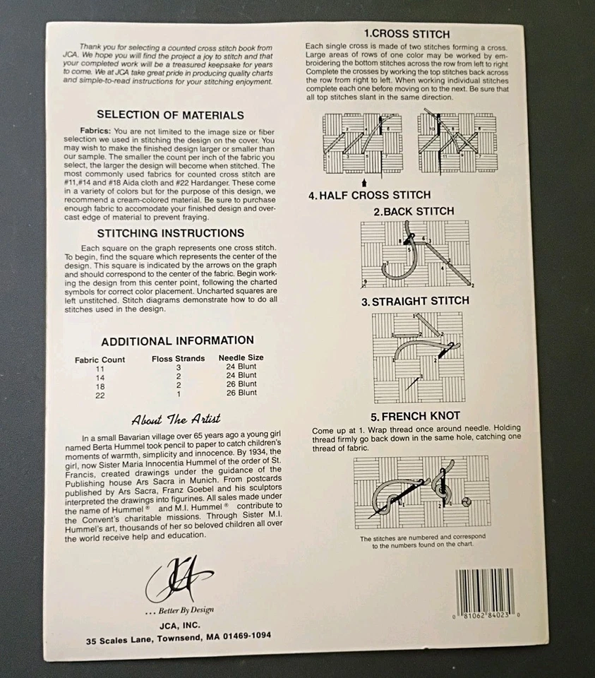 Hummel Carefree Days MEETING IN THE MEADOW Counted Cross Stitch #84023  - Image 2 of 2