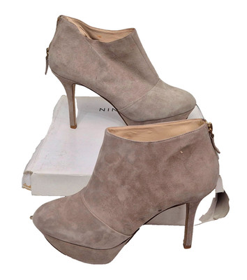 Nine West Mrniceguy Damen-Stiefeletten taupe Stilettoabsatz UK 8 DEFEKT