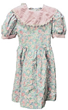 Vintage Polly Flinders Girls Floral Cottage Core Puff Sleeve Dress 10