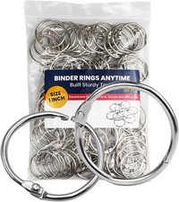 Binder Rings 1 Inch 100 pcs-Sturdy Book Rings-Loose Leaf Ring Silver 