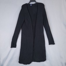 GAP Women's Black Cotton Knit Dress Size S Long Sleeve Open Front