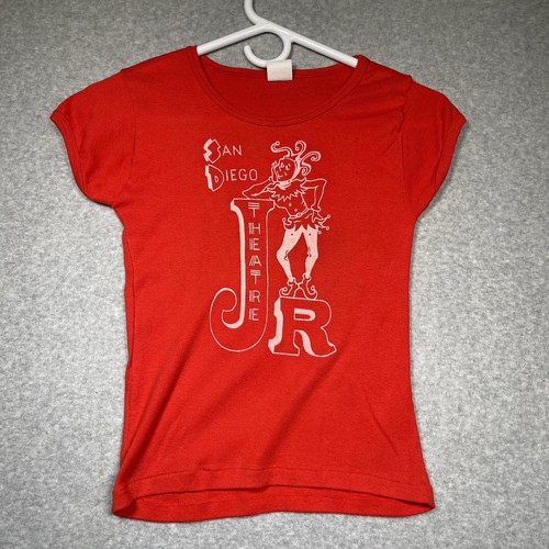 Vtg Anvil San Diego Youth Theater Youth Red Ringer Baby Tee Shirt Single Stitch