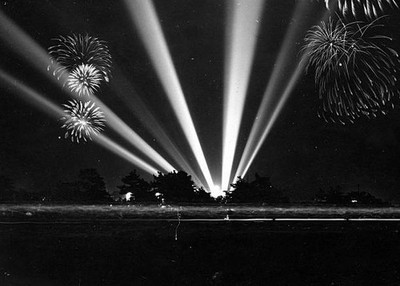 Fireworks explode during event celebrating marriage Crown Princ- Japan Old Photo