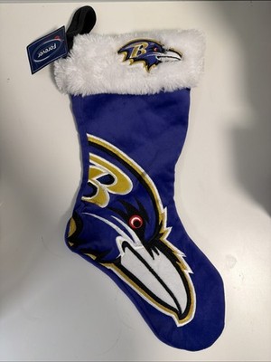 Baltimore Ravens Christmas Stocking PURP White Embroidered Logo NFL Football NEW