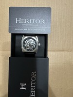 Heritor Automatic Elliott Leather-Band Watch - Silver/Black/Black - HERHS4002