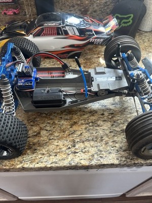 Traxxas Rustler 1/10 RTR 2WD Electric Stadium Truck with Aluminum Upgrades .
