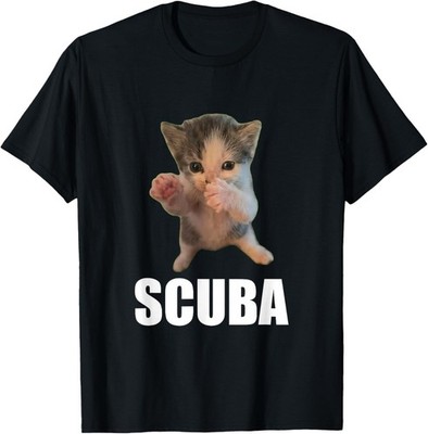 Cute Scuba Dancing Meme Cat Funny Scuba Meme T-Shirt