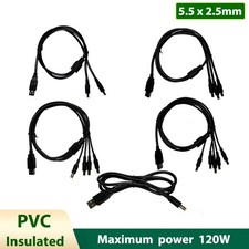 DC High Power Splitter Cable 5.5x2.5 USB to Barrel Male Connection Adapter Wire
