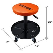 SucceBuy Mechanic Stool 250 LBS Rolling Pneumatic Creeper Garage/Shop Seat