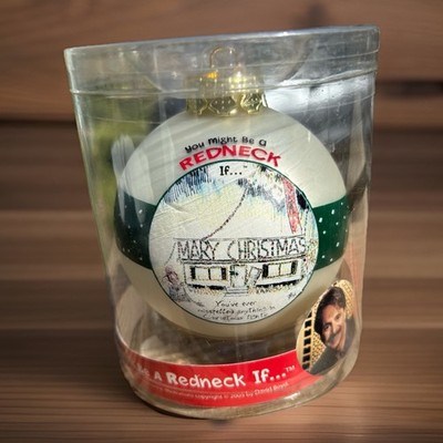 Rare Jeff Foxworthy You Might Be a Redneck Christmas Ornament Glass Ball Comedy