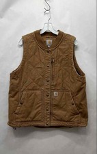 Carhartt Women's Rugged Flex Relaxed Fit Canvas Brown Vest - Size XL(16/18)
