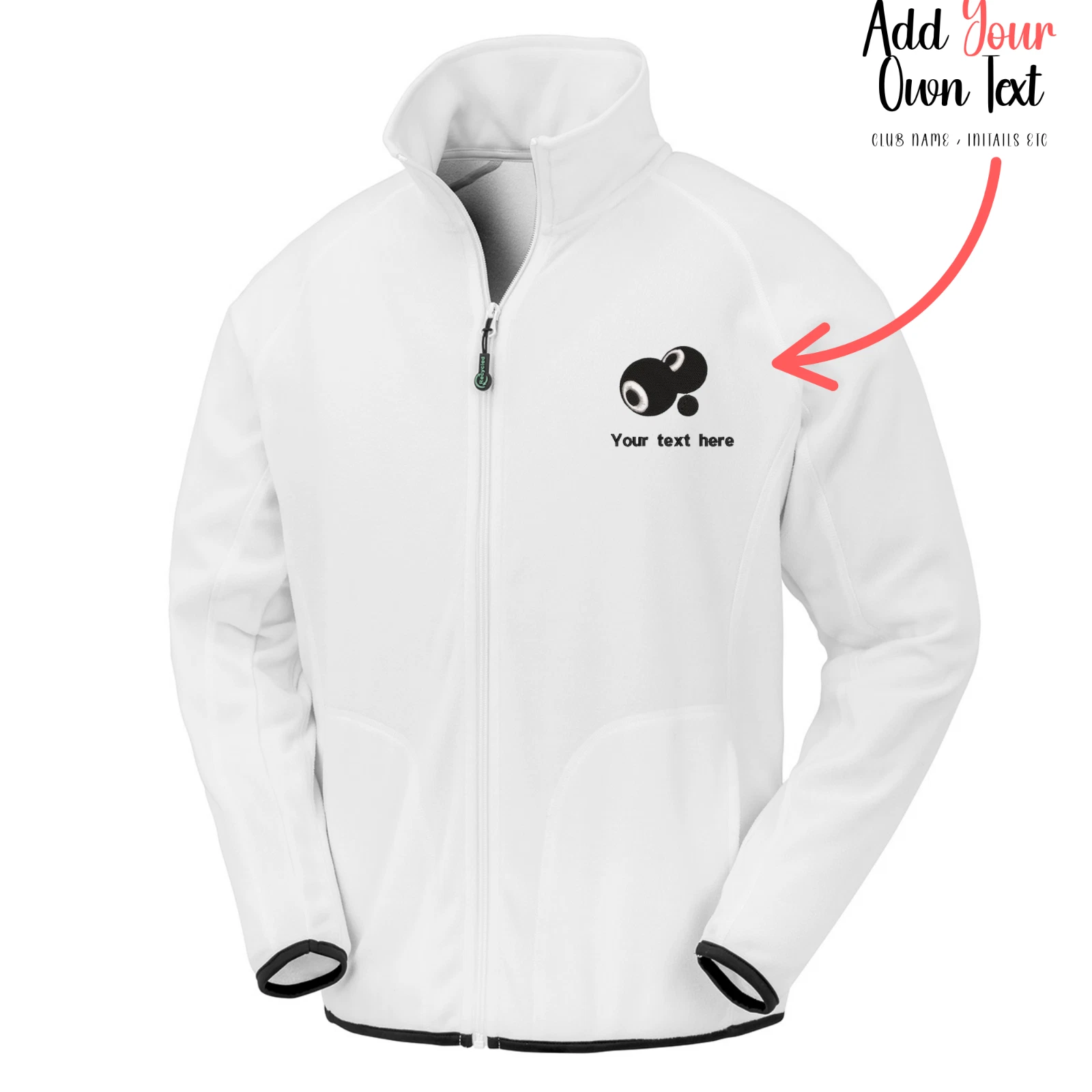 Bowls Lawn Bowling White Unisex Zipper Micro Fleece Jacket with Logo
Opens in a new window or tab