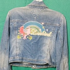 Tommy Jeans LOVE BIRDS Denim Jean Jacket Size Large 91 Cotton 