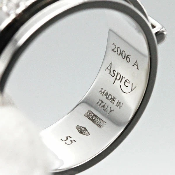 Anillo Asprey Keria Oro Blanco 18k Diamante 7.5mm Banda Giratoria Talla 55 EE. UU. 7.25 Foto 4 de 4