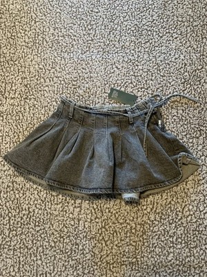 Wild Fable Womens Size Double Zero 00 High Rise Denim Black Washed Mini Skort