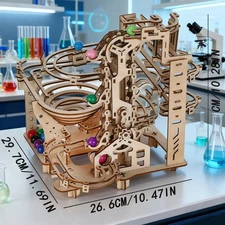 3D Wooden Puzzle] 3D Wooden Mechanical Slide Marble Running