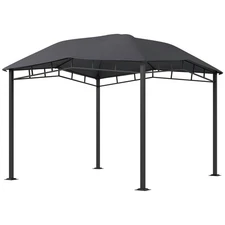 10x10 ft Soft Top Patio Gazebo Outdoor Canopy with Geometric Roof Backyard Deck
