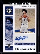Justin Champagnie Pittsburgh Basketball Panini Autograph Rookie Card Raptors NBA