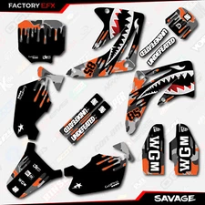Gray Orange Savage Racing Graphics Kit fits Honda Cr85 03-07 CR 85 2003-2007