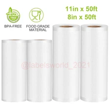 4 Rolls Vacuum Sealer Bags 11"x50' / 8"x50' Food Saver Sealing Storage Bag 4Mil