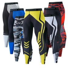Men's Thermal Compression Pants, Sports Leggings Running Gym Base Layer Bottoms