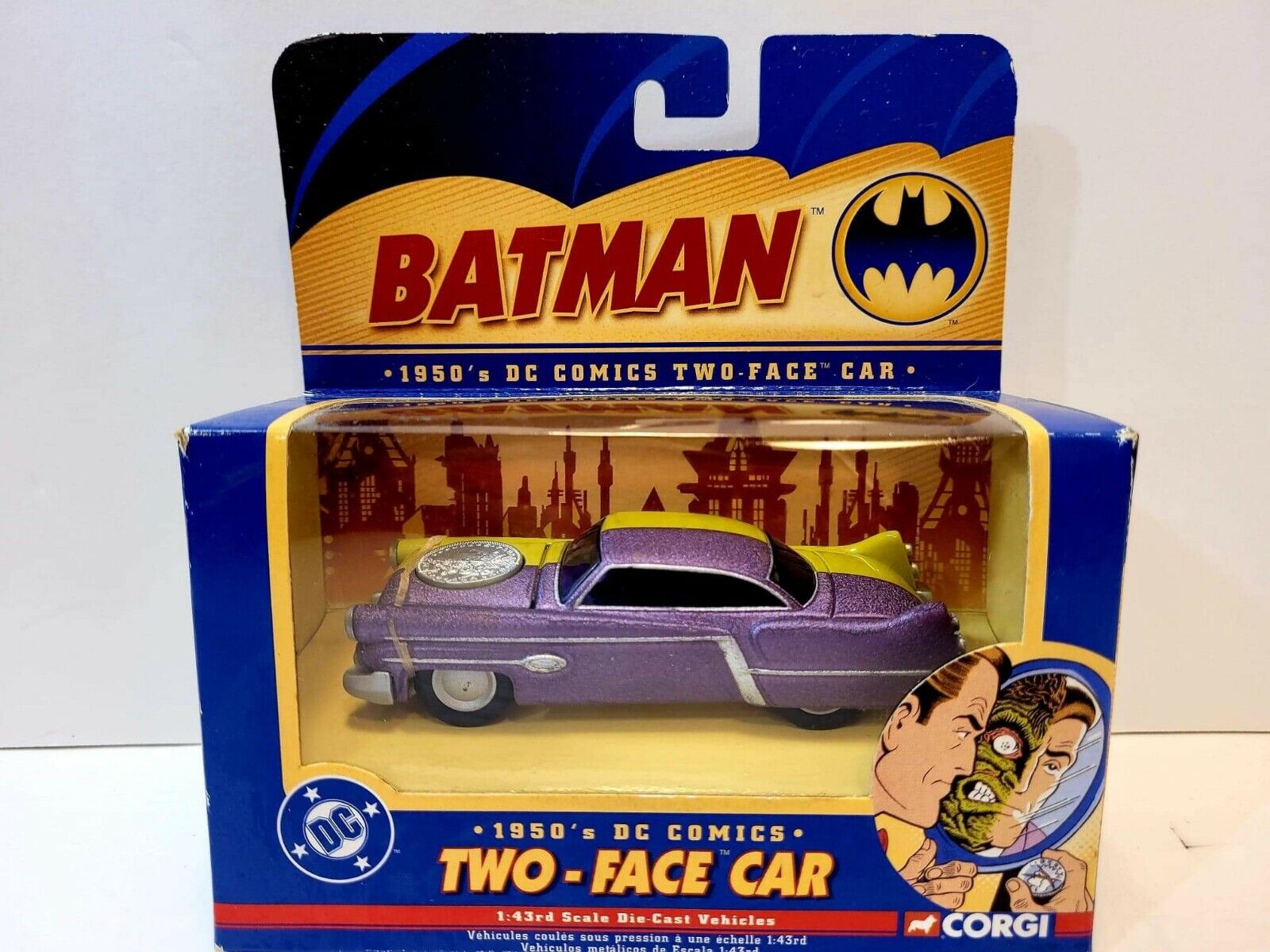 Batman DC Comics 1950's Two Face Car Diecast 1:43 Scale Corgi