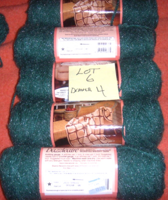 5 Skeins Caron Dazzleaire Spruce 2633 80/20 Same Dye Lot # 105 LOT 6