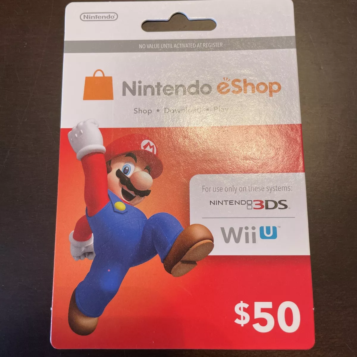 nintendo eshop prepaid card with $0 balance empty mario WiiU 3DS Redeemed  Used