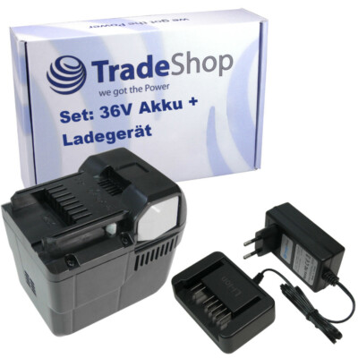 2in1 Set: Li-Ion Akku 36V 3000mAh + Schnellladegerät für Hitachi DH 36DBDL 36DBL