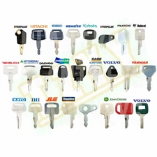 25 Heavy Equipment Keys Set For Case Cat Komatsu JCB Kubota Bobcat Volvo